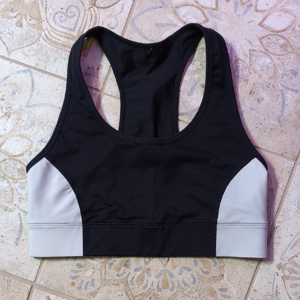 Fabletics Black and White Sports Bra